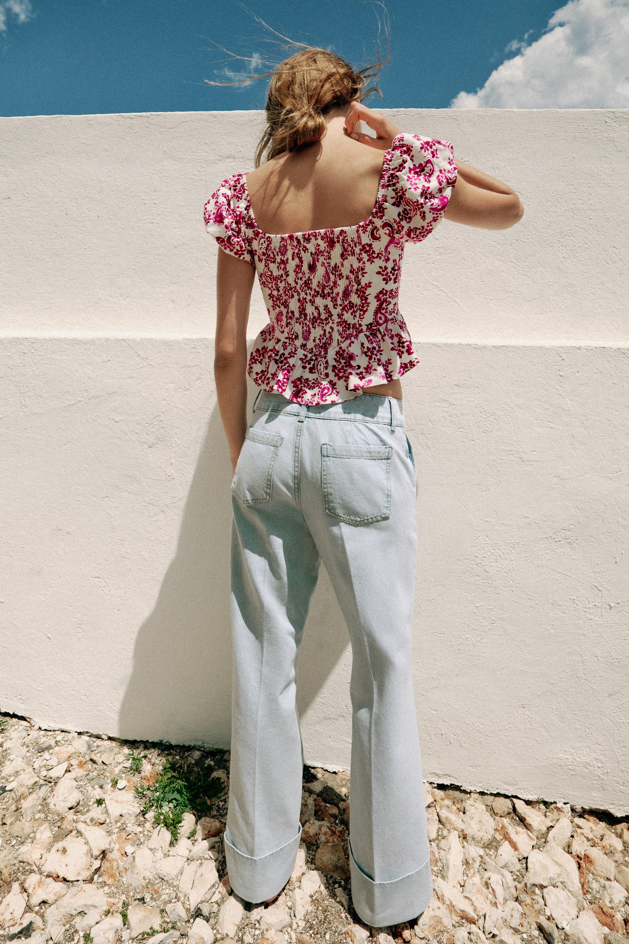 PRINTED BUSTIER TOP